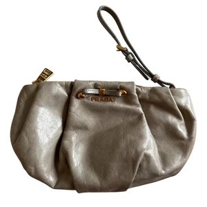 Authentic Prada Leather Wristlet Clutch